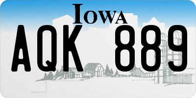 IA license plate AQK889