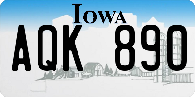 IA license plate AQK890
