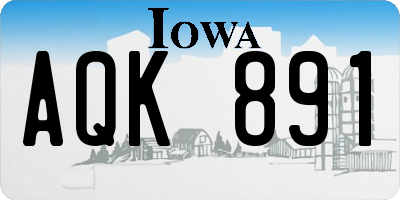 IA license plate AQK891