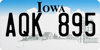 IA license plate AQK895
