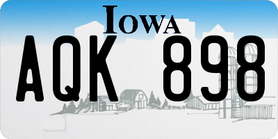 IA license plate AQK898