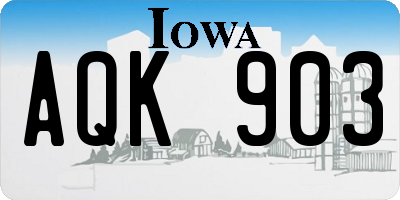 IA license plate AQK903