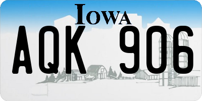IA license plate AQK906