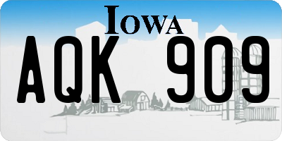 IA license plate AQK909