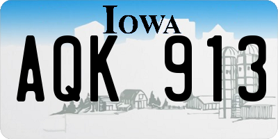 IA license plate AQK913