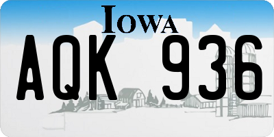 IA license plate AQK936