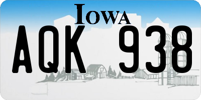 IA license plate AQK938