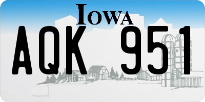 IA license plate AQK951