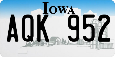 IA license plate AQK952