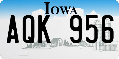 IA license plate AQK956