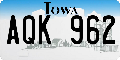 IA license plate AQK962