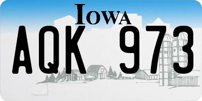 IA license plate AQK973