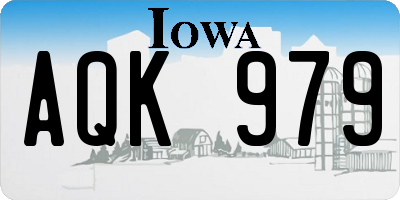 IA license plate AQK979