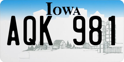 IA license plate AQK981