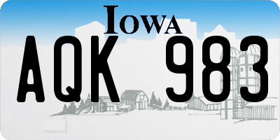 IA license plate AQK983