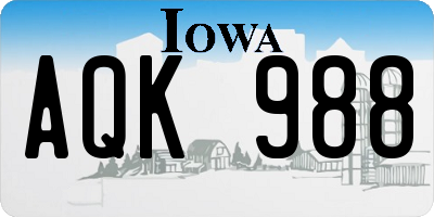IA license plate AQK988
