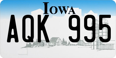 IA license plate AQK995