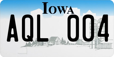 IA license plate AQL004