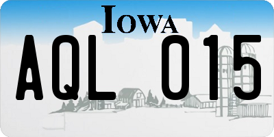IA license plate AQL015