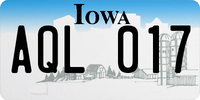IA license plate AQL017