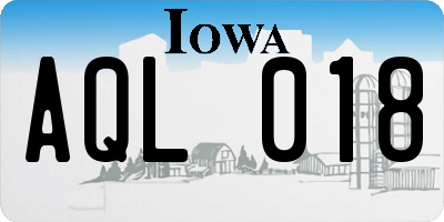 IA license plate AQL018
