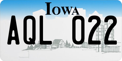 IA license plate AQL022