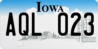 IA license plate AQL023
