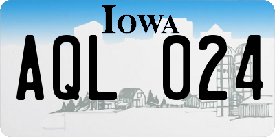 IA license plate AQL024