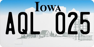 IA license plate AQL025
