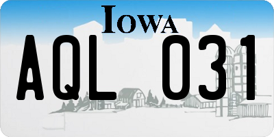 IA license plate AQL031