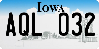 IA license plate AQL032
