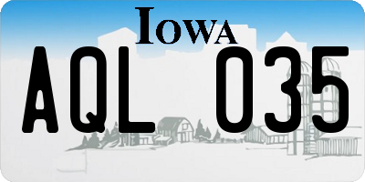 IA license plate AQL035