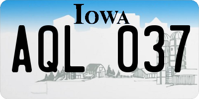 IA license plate AQL037