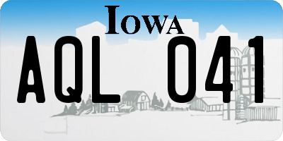 IA license plate AQL041