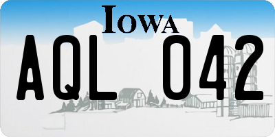 IA license plate AQL042