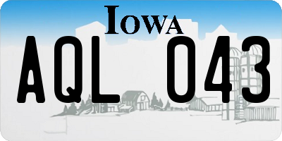 IA license plate AQL043