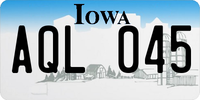 IA license plate AQL045
