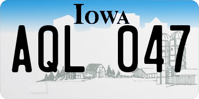 IA license plate AQL047