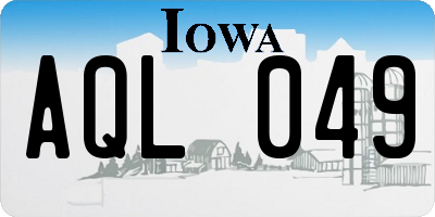 IA license plate AQL049