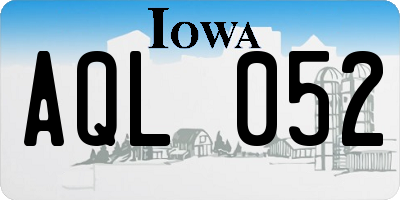 IA license plate AQL052