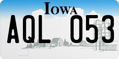 IA license plate AQL053