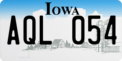 IA license plate AQL054