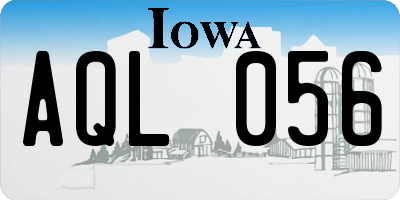 IA license plate AQL056
