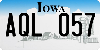IA license plate AQL057
