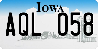 IA license plate AQL058