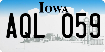IA license plate AQL059