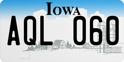 IA license plate AQL060