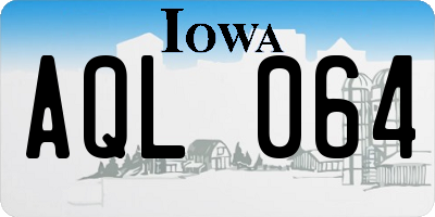 IA license plate AQL064