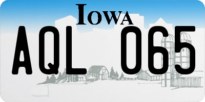 IA license plate AQL065