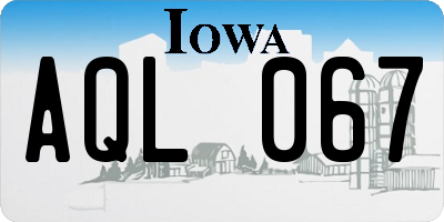 IA license plate AQL067